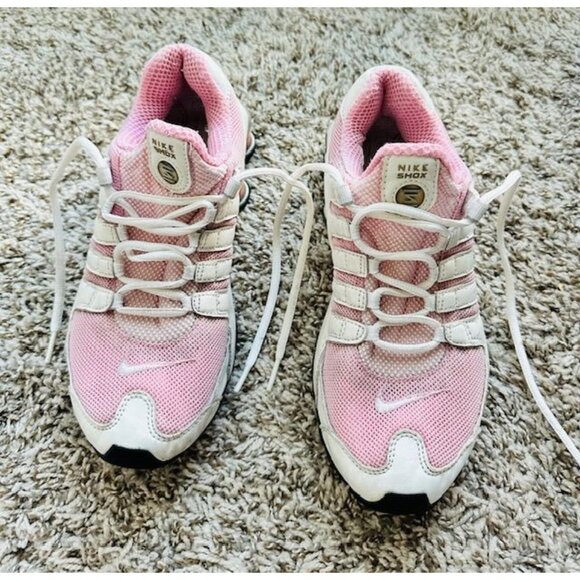 Nike Shox R4 Women Pink White Mesh Sneakers Lightweight Athletic Shoes Size 7.5 - Picture 8 of 9